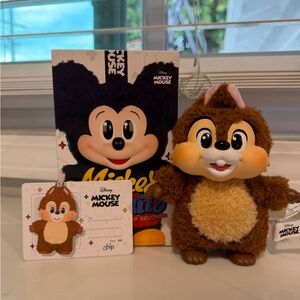 Disney Chip Plush Keychain - Brown and White
